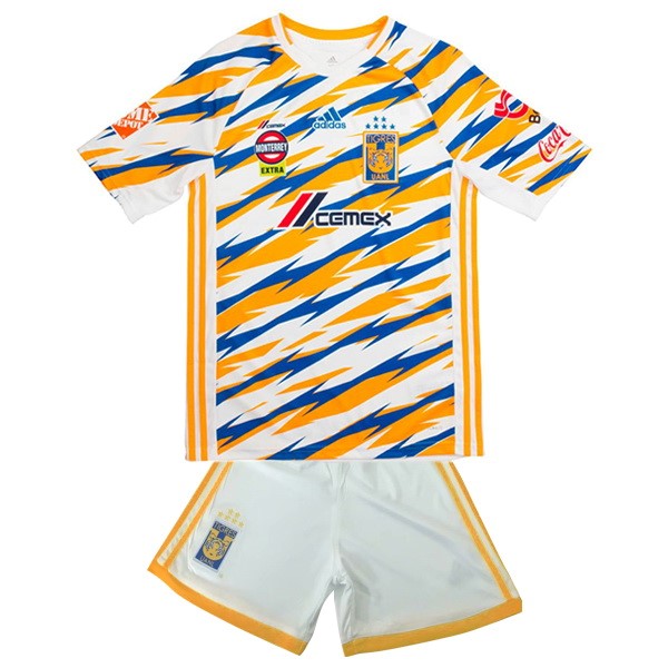 Camiseta Tigres UANL Tercera Niño 2019-2020 Blanco Amarillo